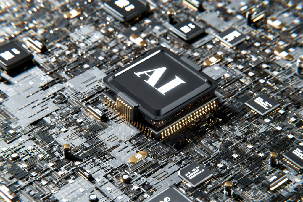 AI chip on circuit board