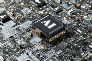 AI chip on circuit board