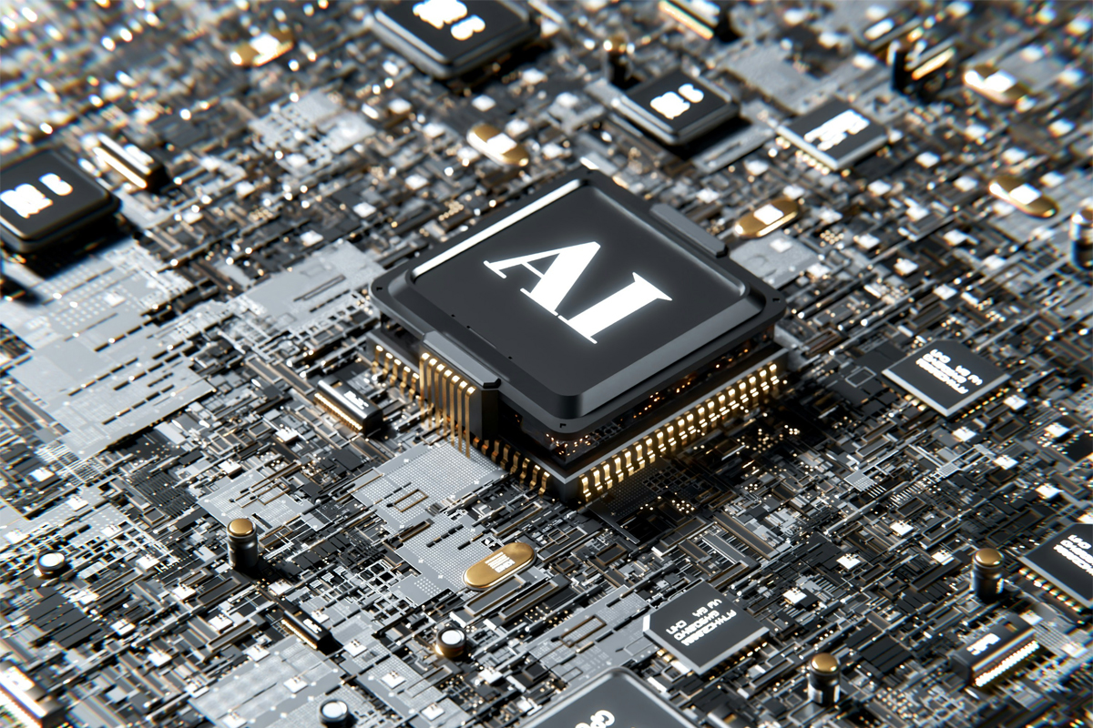 AI chip on circuit board